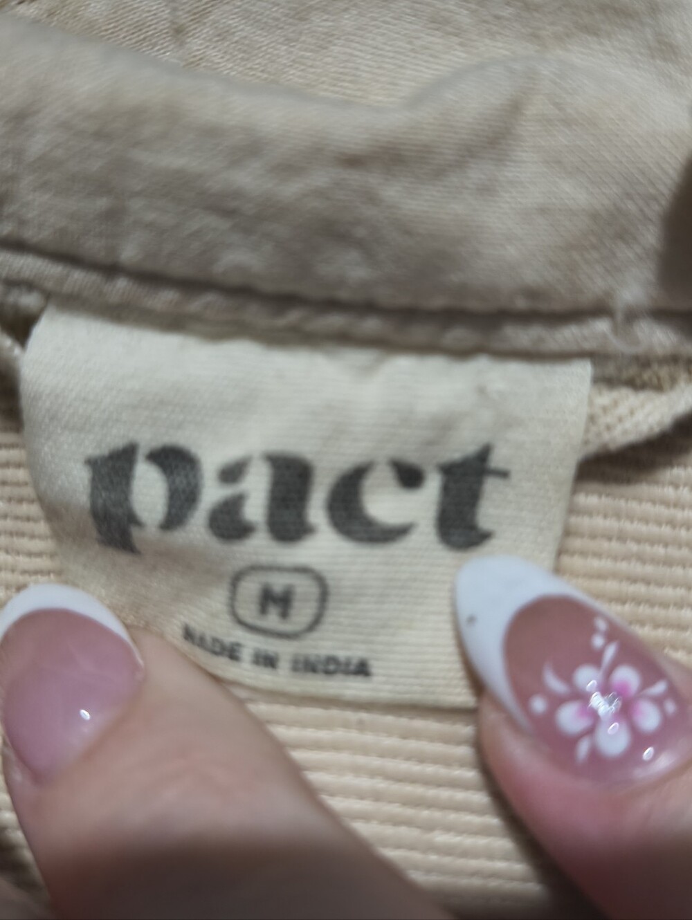 Pact Organic Cotton Corduroy Cropped Bomber Utility Jacket Beige - Size M - Picture 2 of 14